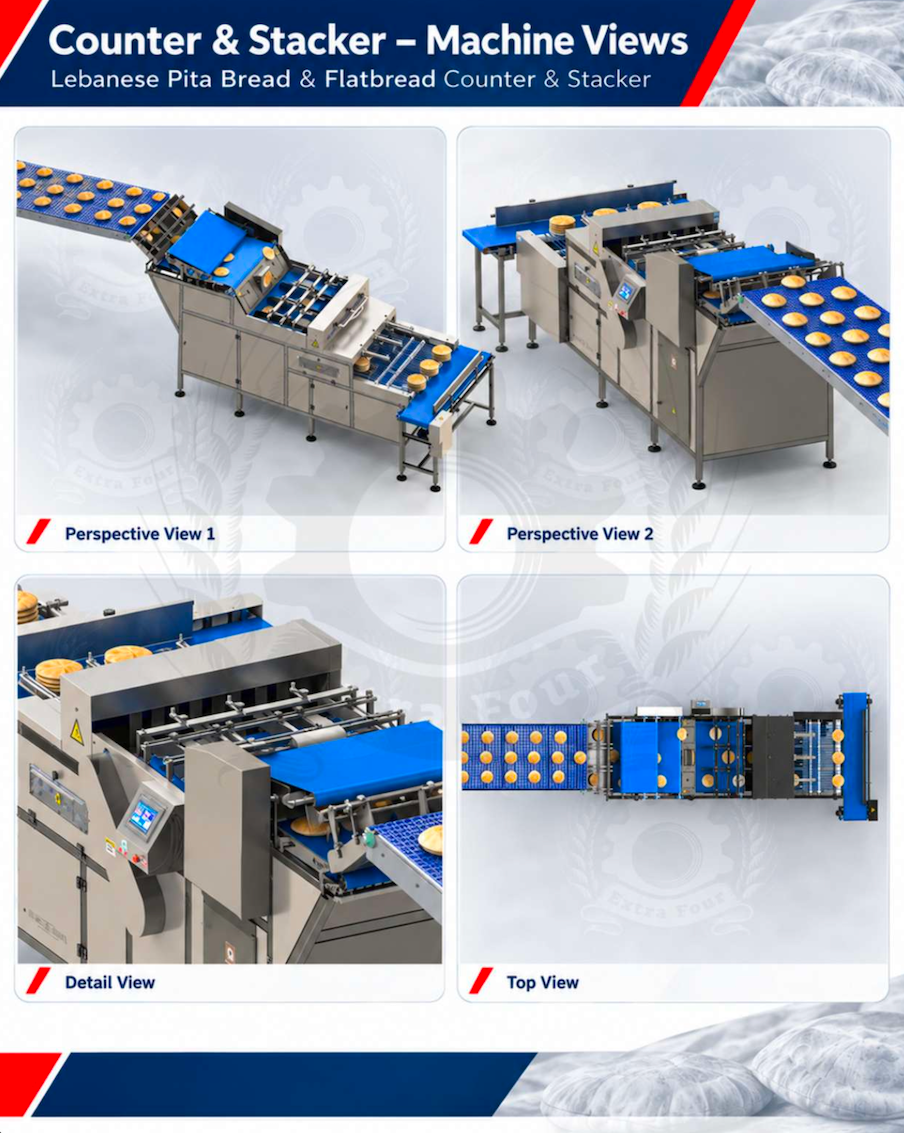 Lebanese Pita Bread Counter Stacker