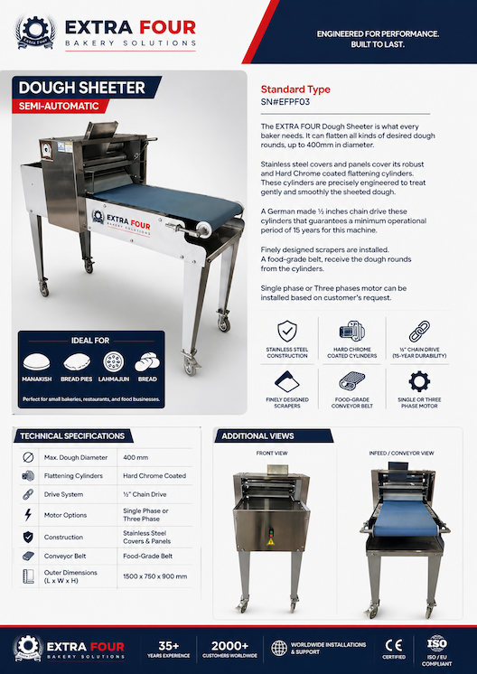 Semi-Automatic Dough Sheeter